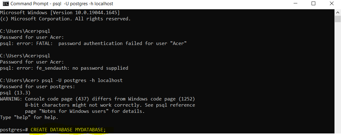 Database Create